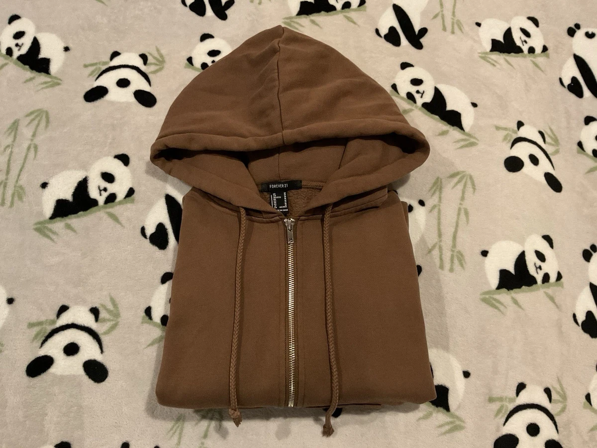 Sweat à Capuche Forever 21 – Marron Camel – Col Fourrure – Taille S – Occasion