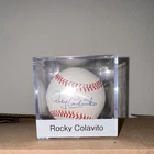 Rocky Colavito Signed Original Baseball Cleveland Guardians Display Case/Cube