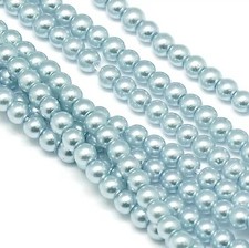 Glass Pearls Round 4mm Environmental Dyed Light Blue 120pcs