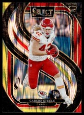 2024 Panini Select Red and Yellow Shock Carson Steele Rookie Kansas City Chiefs
