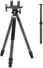 Hunting Tripod Shooting Stick Gun Rifle Rest with Saddle Clamp, Adjustable 360 