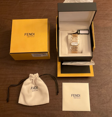 Fendi Women's O'lock Diamond Gold Plated 28mm Bracelet Fashion