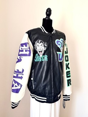Members Only Joker Varsity Jacket DC Comics Insulated Faux Leather