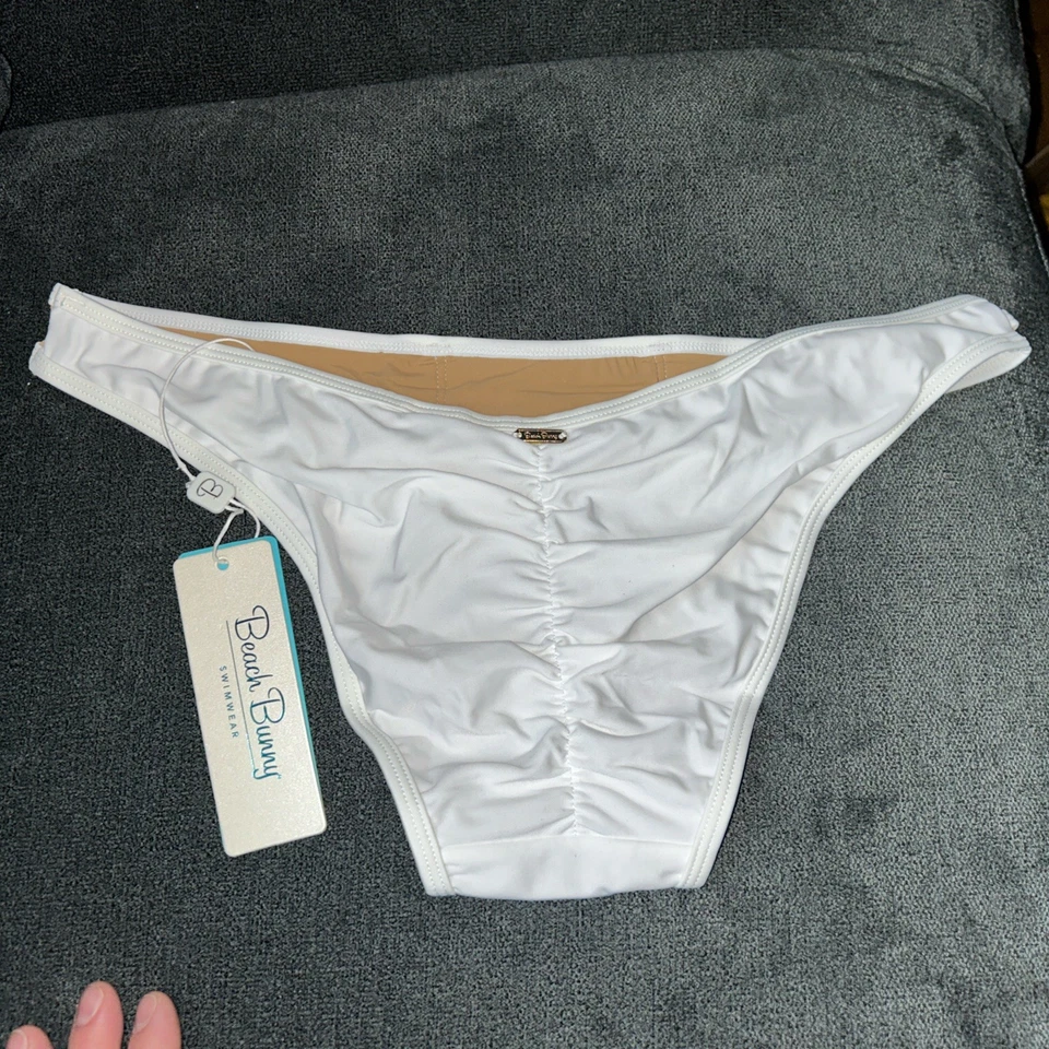 Parte inferior de bikini Beach Bunny Hard Summer escaso rubor y blanco XXL nueva Foto 4 de 4