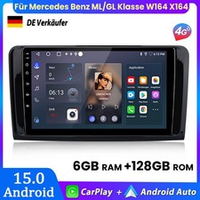 F&uuml;r Mercedes Benz ML/GL Klasse W164 X164 Carplay Android15 Autoradio GPS 6+128GB