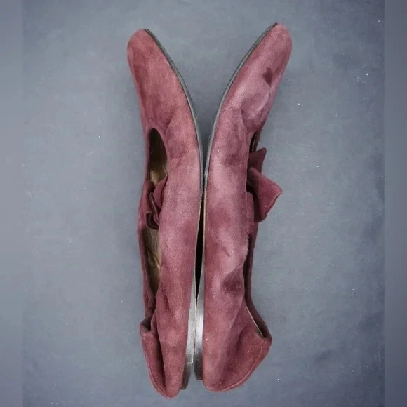 Bailarina de ballet MARNI Borgoña Gamuza Acento Lazo Punta Punta Talla 37/7 Foto 2 de 4