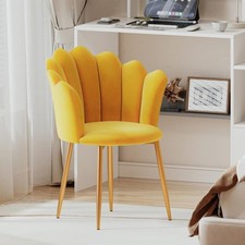 Armchair Tub Chair, Velvet Vanity Chair Shell Accent Chair with Gold Plating