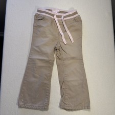 Vintage Old Navy Baby Girls Size 2T Kakhi Pants Boot Leg Y2k Cotton