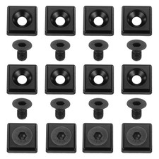 12Pcs Profile End Cap, Aluminum 2020 EU Standard 6mm T-Slot Extrusion, Black