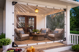 6x10 Ft Clear Waterproof Tarp with Grommets Upgraded Edge Heat Fused Tear Resist