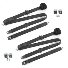 Ford Truck 1948 - 1952 Standard 3pt Charcoal Seat Belt Kit w/ Brackets - 2 Belt 