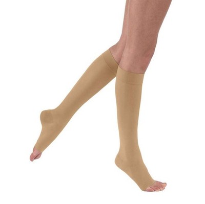 JOBST UltraSheer Open Toe Knee High 20-30mmHg Honey Large Full Calf