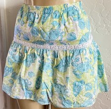 Vtg Lilly Pulitzer White Label Chillin  Crab Seashell Flouncy Skirt Girl  s Sz 10