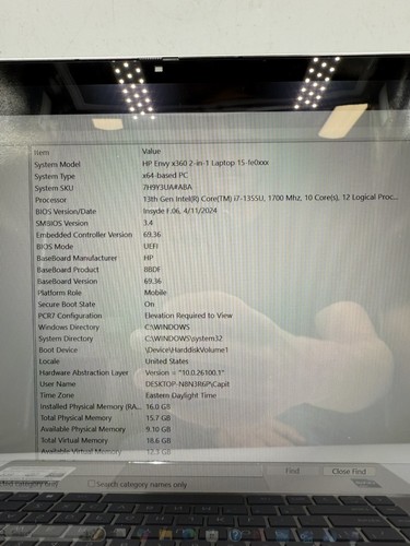 HEWLETT PACKARD HP X360 AX211NGW LAPTOP 16GB RAM 13TH GEN INTEL (CP2014756) - Afbeelding 3 van 9