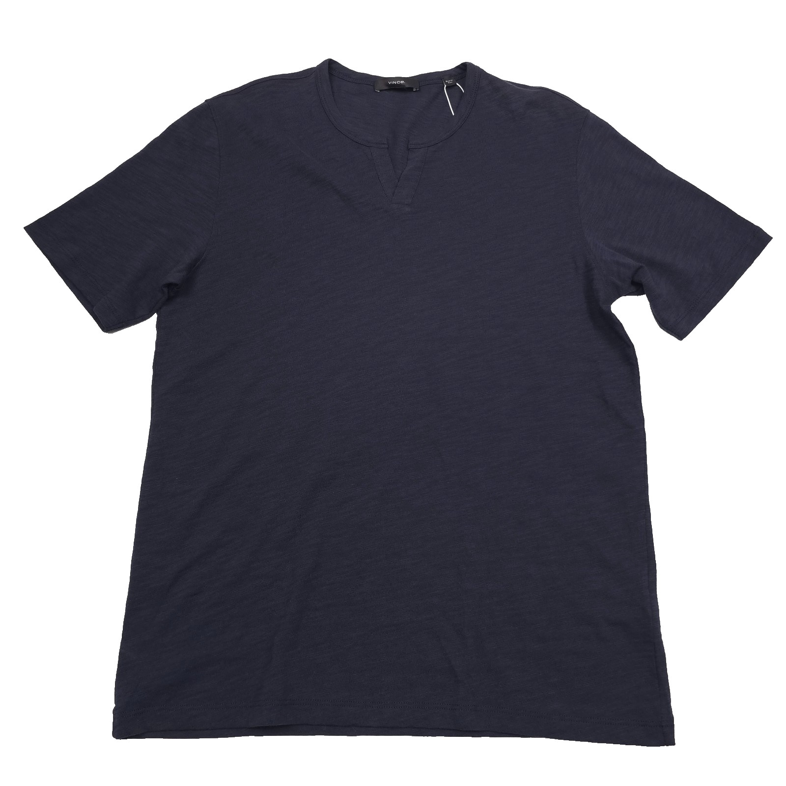 Vince Coastal Blue Slub Cotton Short Sleeve Split Neck T-Shirt Mens Size XL 10090₽