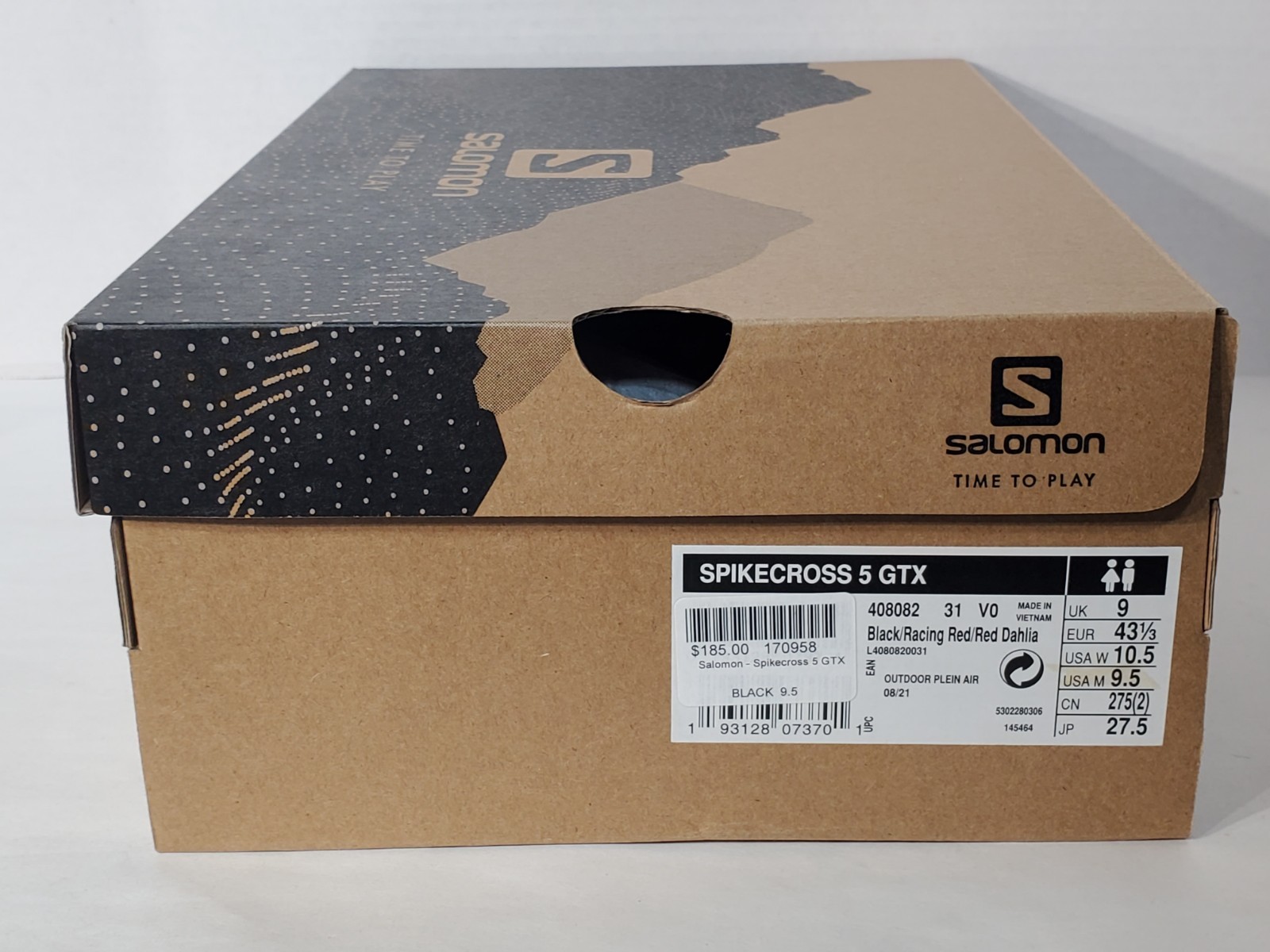 Salomon Spikecross 5 GTX Black/Red Men's 9.5 LIMITED SNOW ICE GORE-TEX