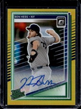 2025 Panini Donruss Ben Hess Rated Prospects Optic Signatures Gold Auto #/10