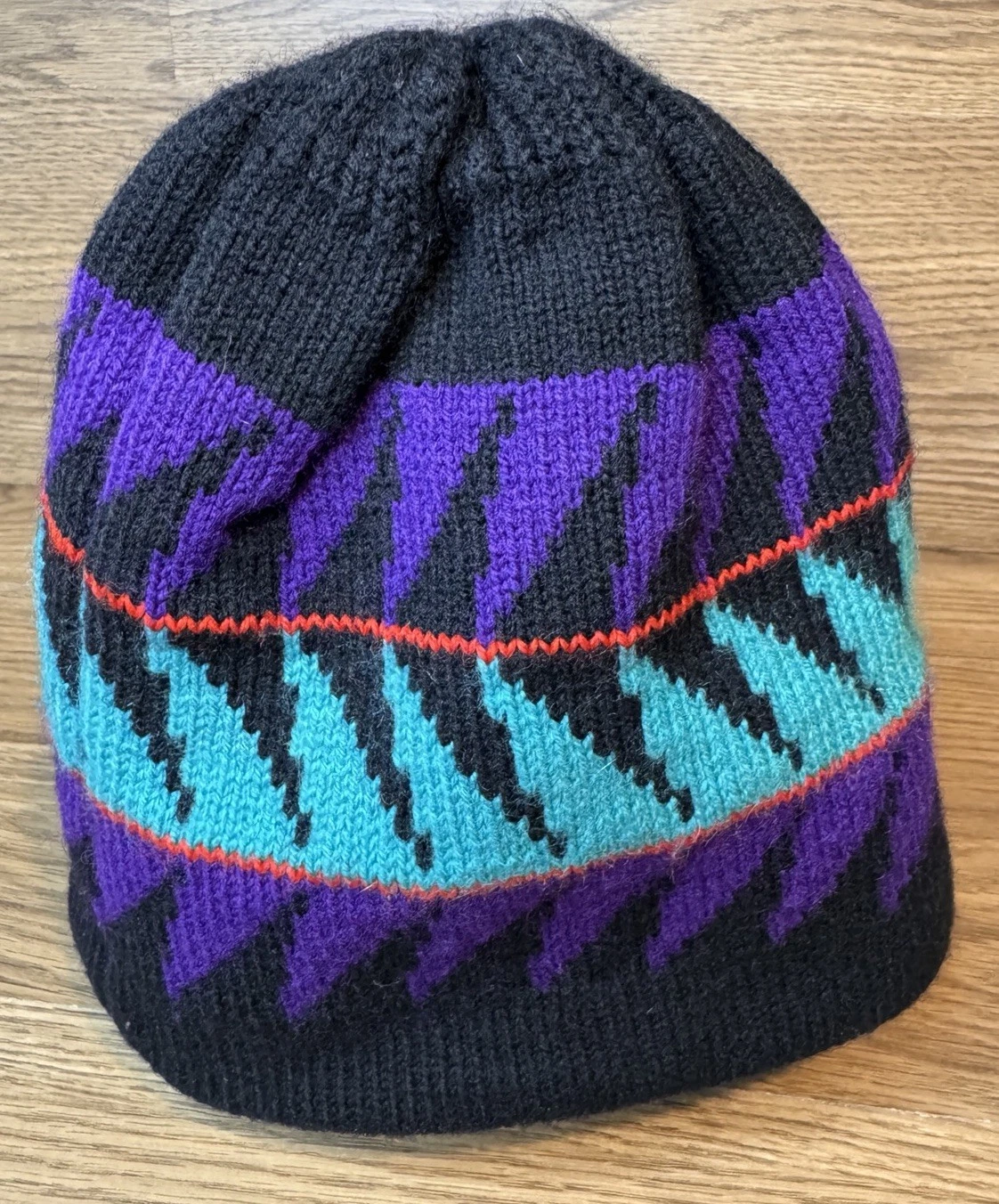 Vintage Patagonia Aztec 90s Beanie Hat Fleece Lined