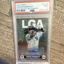 Topps 2024 Series 2 Jasson Dominguez Yankees Rookie Autograph #C2C-JD /99 PSA 9