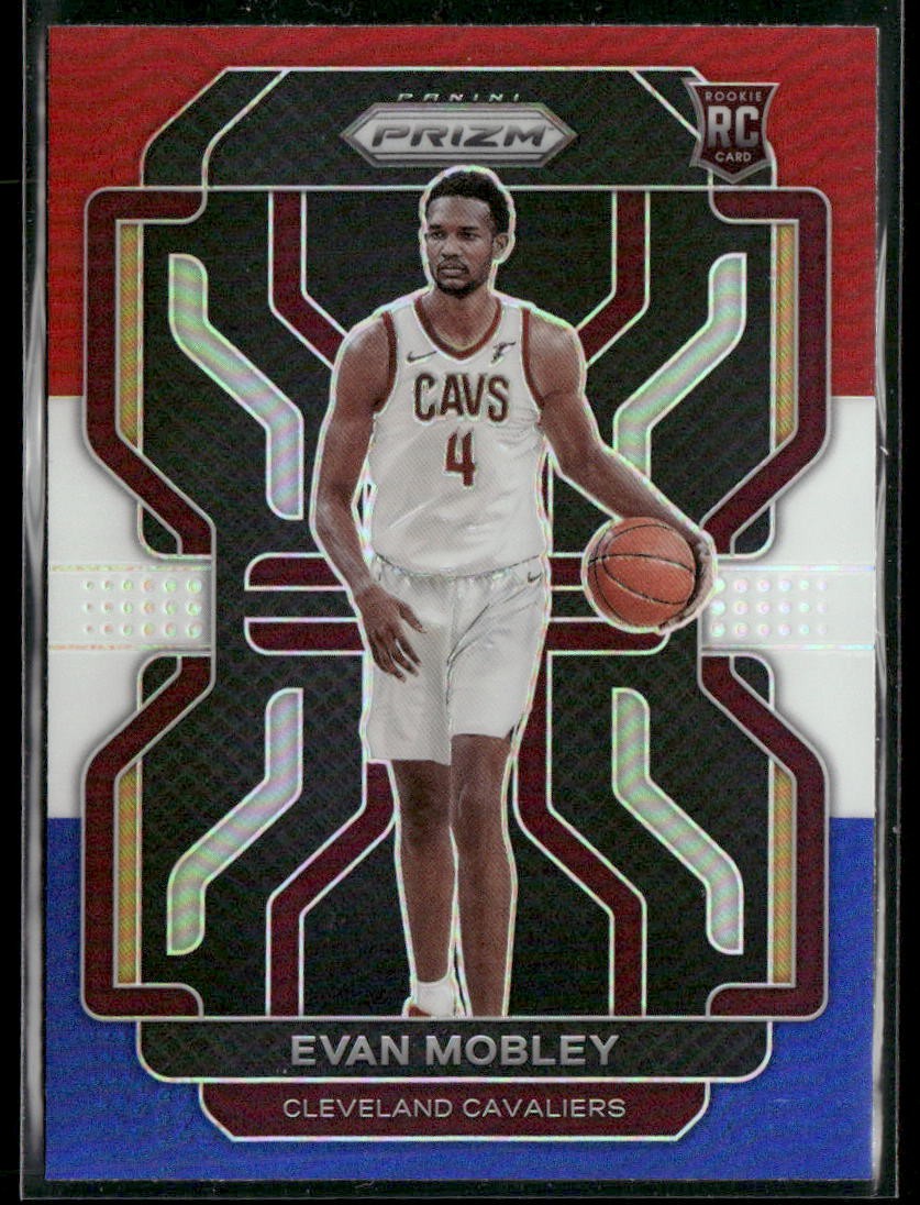 2021-22 Panini Prizm #325 Evan Mobley Red White and Blue 5C
