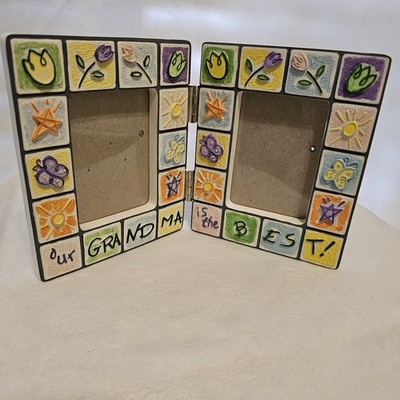 Our Grandma Is The Best Bi Fold Picture Frame Russ Berrie Holds 2 Photos