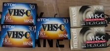 2 Maxell VHS-C HGX-Gold TC-30  3TDK VHSC HG Blank Camcorder Video Cassette Tape