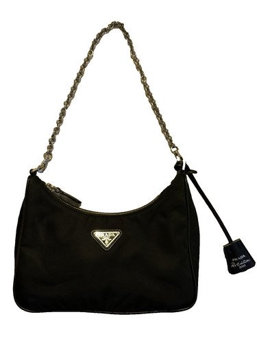 Black prada re-edition 2005 re-nylon bag Shoulder Bag Small Strap Good Condition