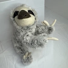 Adventure Planet Plush Animal Den - SLOTH White Frosted Fur 8 Inches