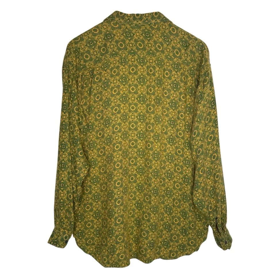 Vintage 80s Guess by Georges Marciano Rayon Shirt Made in Korea Green S/M Rare - Image 3 of 4