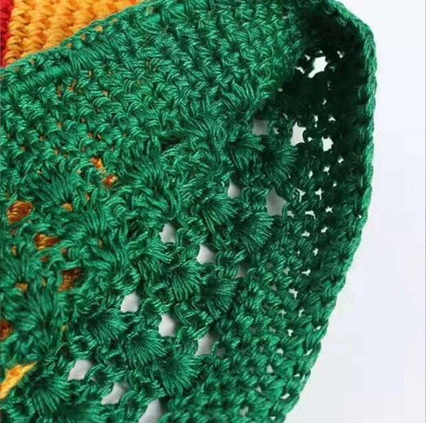 Hollow Out Hair Net Rainbow Crochet Cap Fishnet Hairnet Snood Sleep Night Cover - Image 3 of 4