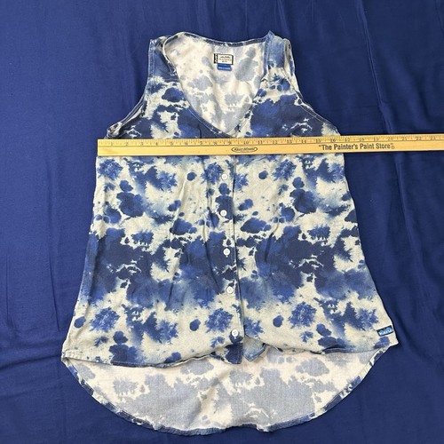 Kavu Tank Top XS Women’s Blue Tie Dye Beryl Scoop Neck Outdoor Hiking Button Up - Zdjęcie 1 z 4