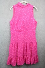 Eliza J. Pink Chiffon Cut Out Ruffle Dress-Size 12-Back Tie-Lined-Beachy