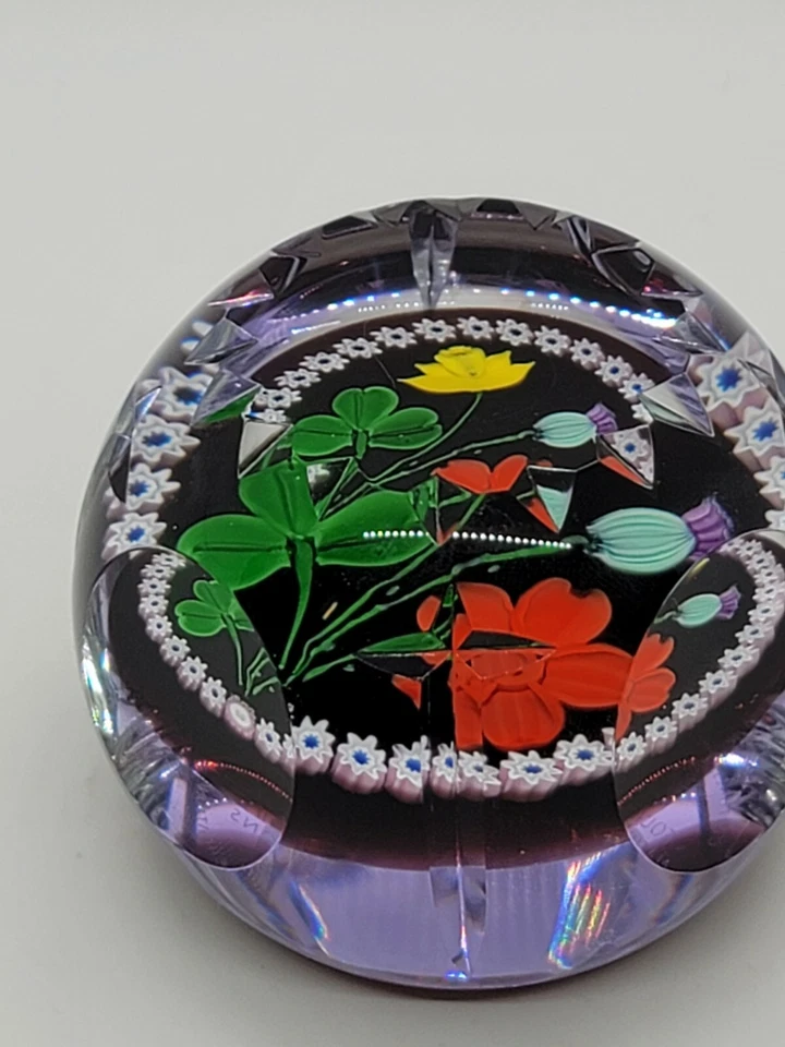 Pisapapeles de vidrio artístico raro vintage Caithness “Coronación de las Cuatro Naciones” -Escocia Foto 4 de 4