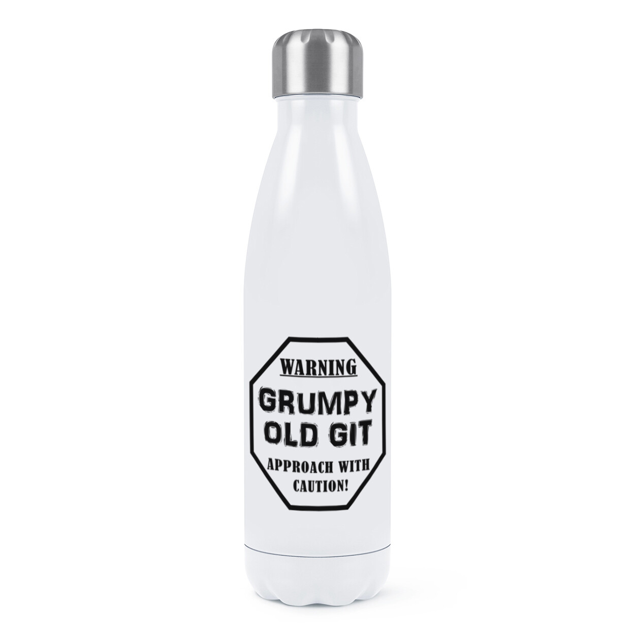Warning Grumpy Old Git Caution Double Wall Water Bottle Dad Fathers Day
