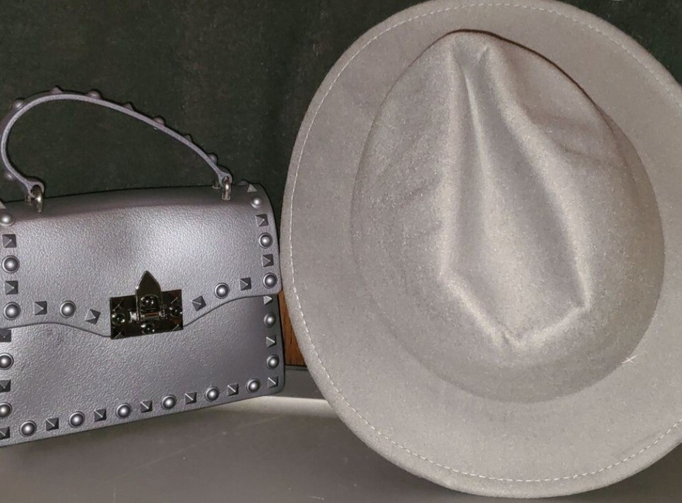 Leather Purse and Fedora Hat Matching Set-image