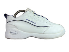 Women Sz 7  Vintage Brunswick  VENUS Leather Bowling 'White, Lavender' K516-9
