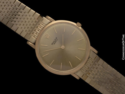 1961 ROLEX Vintage Mens Ultra Thin Pre-Cellini 18K Gold Dress