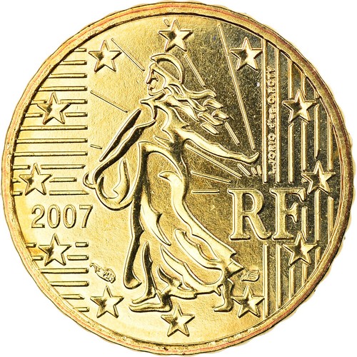 [#883355] France, 10 Euro Cent, 2007, Paris, BU, BU, Brass, Gadoury:4b., - Picture 1 of 2