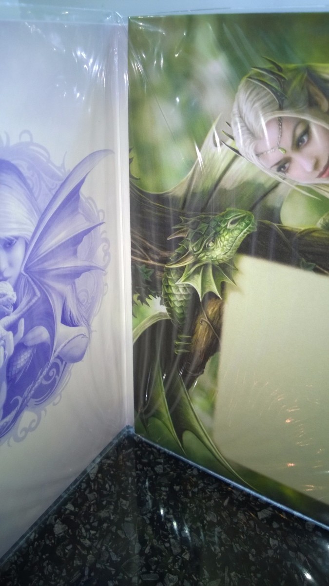 Inner Strength - Gothic Fantasy Warrior Girl With Dragon Greetings Card With Patterned Envelope - By Anne Stokes - Blank For Your Own Message And Any Occasion - View #12