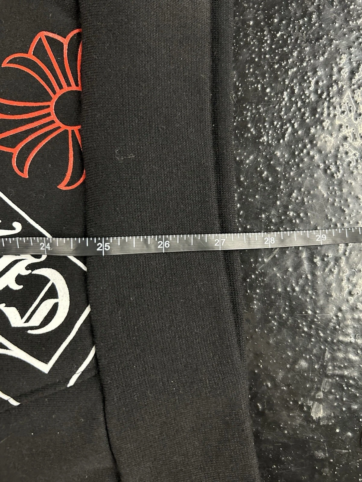 CHROME HEARTS Felpa con cappuccio pullover stencil cuori cromati taglia media