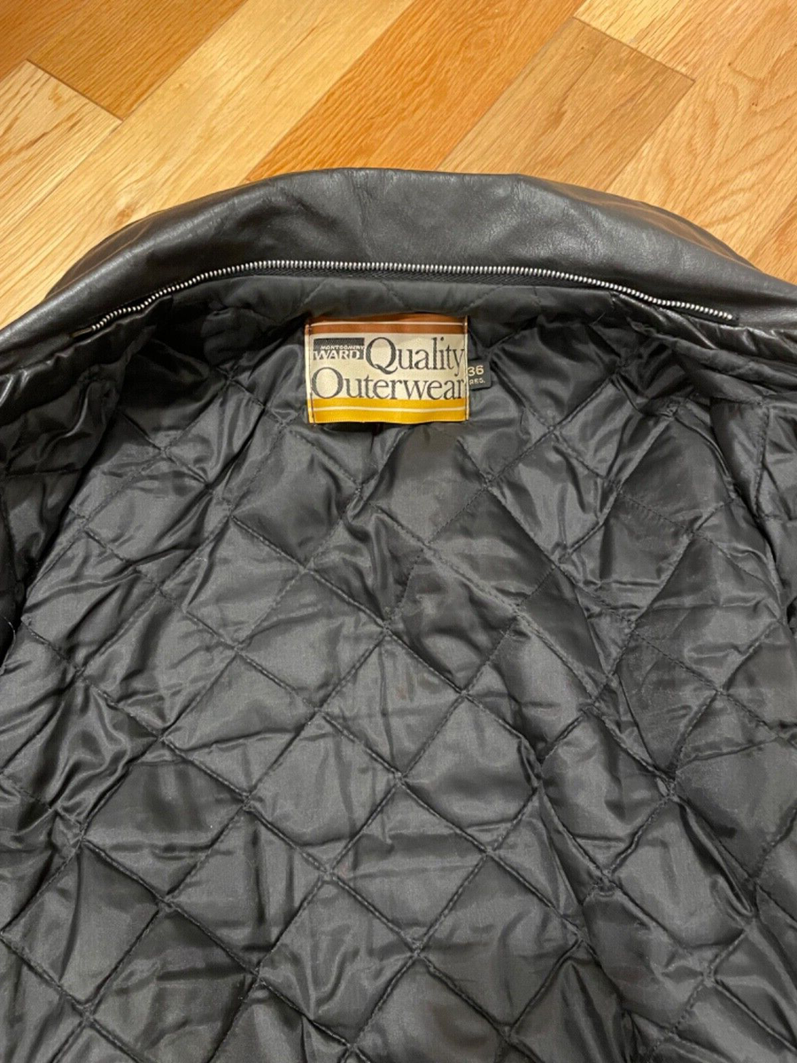 Montgomery Ward Vintage leather motorcycle jacket size 36 Quality