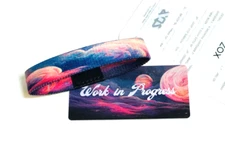 ZOX **WORK IN PROGRESS** Silver Single medium Wristband w/Card NIP