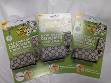 3xBags on Board Fashion Waste Pick-up Bag Dispenser blue diamond 14 Bags, 42 bag