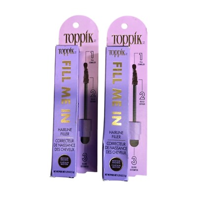 Toppik Fill Me In Hairline Filler DARK BROWN for Thicker Looking Hair ...