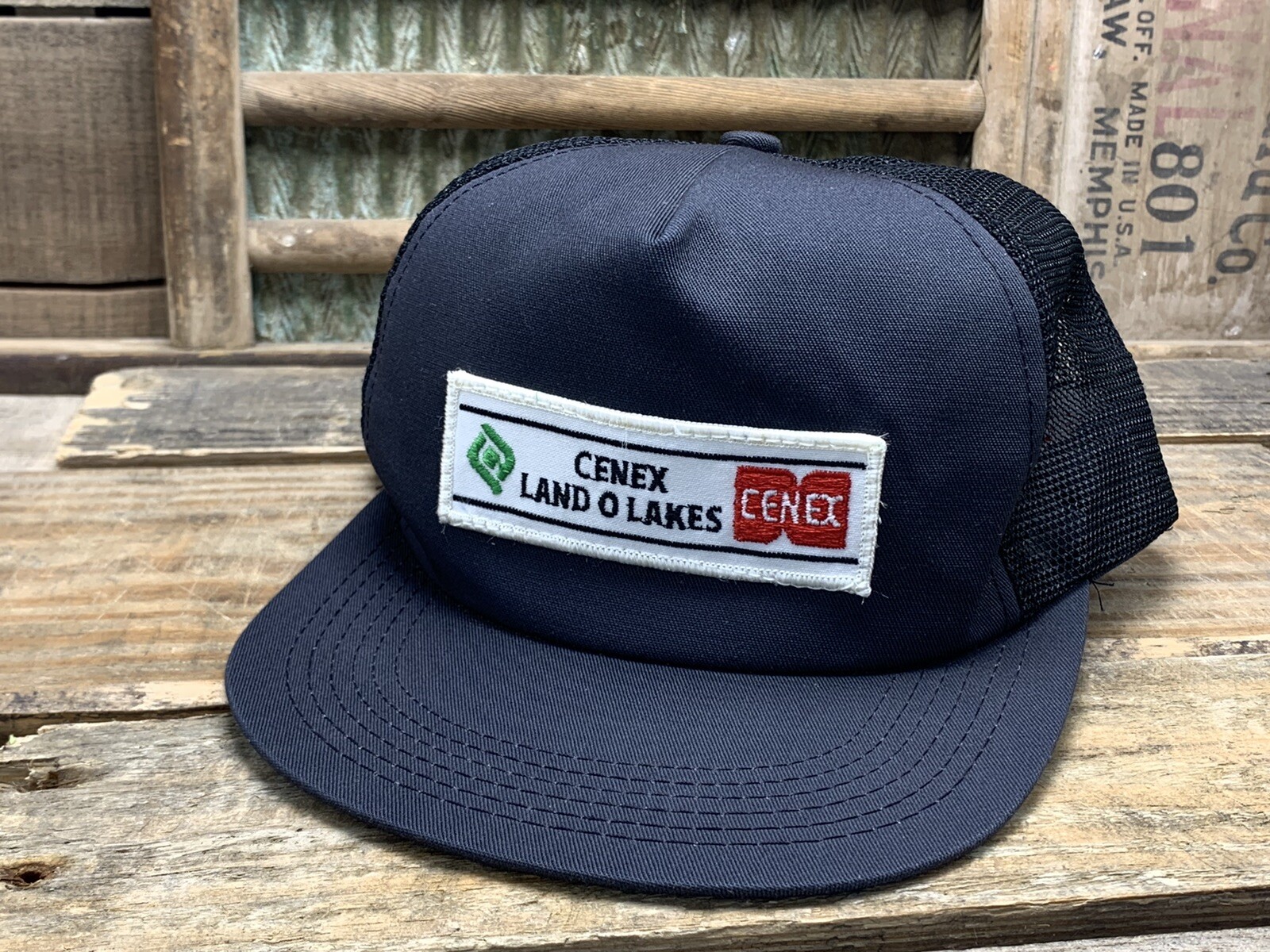 Vintage CENEX LAND O LAKES Snapback Trucker Cap Hat Patch LEGEND Made