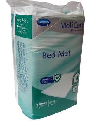 4 Pack a. 25 St. MoliNea Bed Mat, Bettauflagen normal, Gr. 60 x 90cm Hartmann