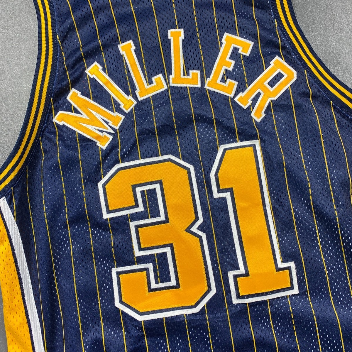100% Authentic Reggie Miller Vintage Champion 97 98 Pacers Pro Cut 