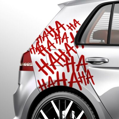 Aufkleber HAHAHA Schriftzug Joker Batman Lachen Dekor Auto Sticker #1401-80