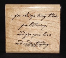 Thanks Saying friends Phrase Rubber Stamp Single by Stampin Up Many Thanks