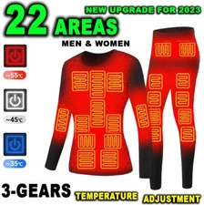 2024 Winter Heated Underwear USB Electric Power Heating Warm Tops Pants Therma ∂